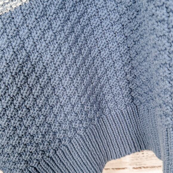 Caslon Blue & White Colorblock Split Hem Sweater, EUC, Size Small - Picture 11 of 13